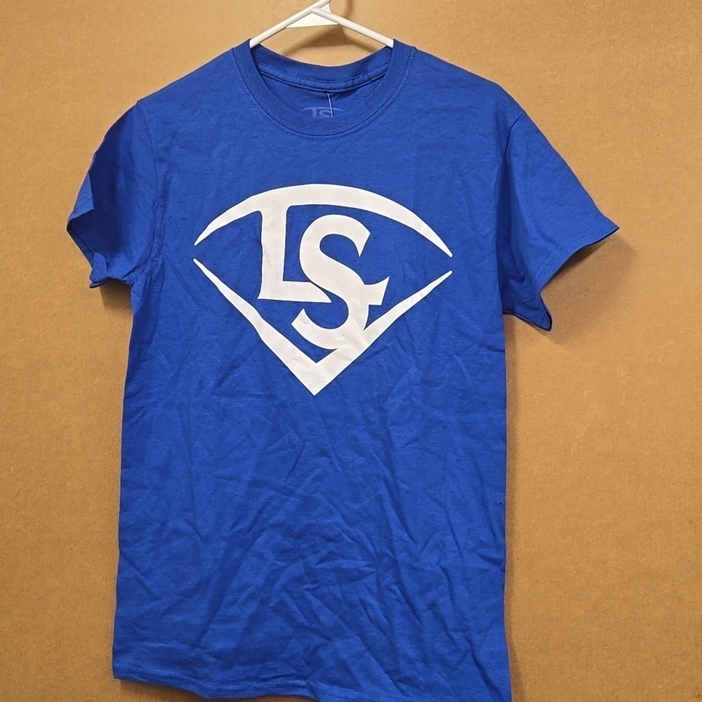 LS Size S Blue Closeout Cotton Tee